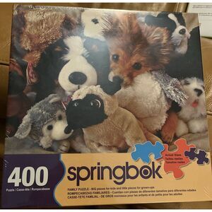 Springbok "Playtime Puppies" 400 Piece Family Jigsaw Puzzle, New, Sealed